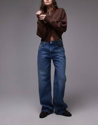 Tommy Jeans - Mia - Locker geschnittene, gerade Jeans in mittlerer Waschung mit mittelhohem Bund-Blau