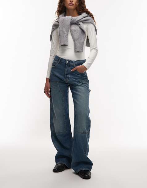 Tommy Jeans – Mia – Mellanblå snickarjeans med medelhög midja och avslappnad passform - view 1