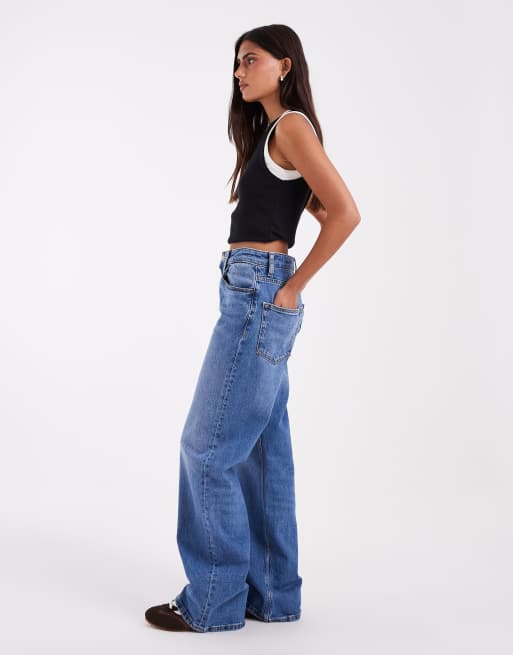 Tommy Jeans mia mid rise relaxed straight fit jeans in mid wash, 2 of 5