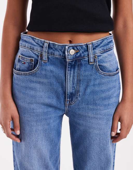 Tommy Jeans mia mid rise relaxed straight fit jeans in mid wash, 5 of 5