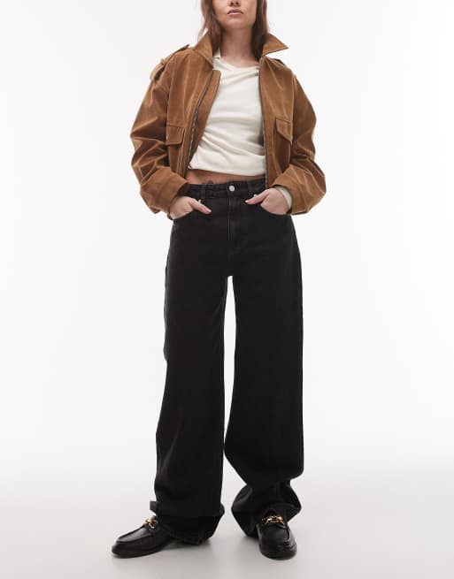 Tommy Jeans Mia mid rise relaxed straight jeans in black wash