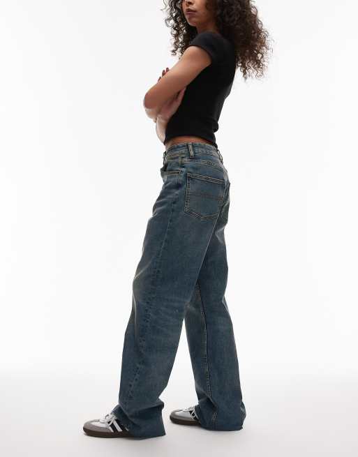 Tommy Jeans Mia mid rise relaxed straight jeans in mid wash