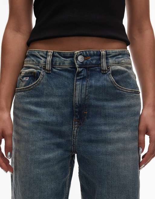 Tommy Jeans Mia mid rise relaxed straight jeans in mid wash