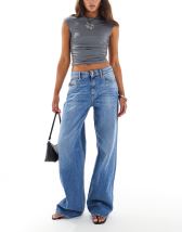 Tommy Jeans Mia mid rise relaxed straight jeans in mid wash