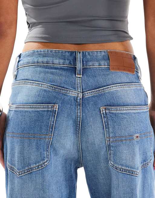 Tommy Jeans Mia mid rise relaxed straight jeans in mid wash