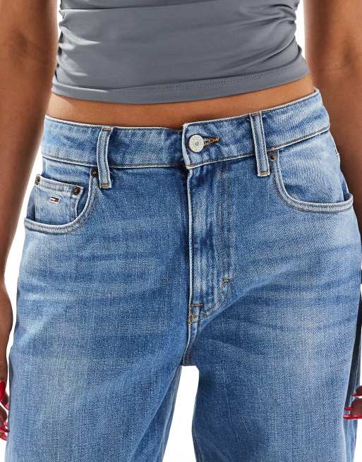 Tommy Jeans Mia mid rise relaxed straight jeans in mid wash