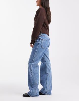 Tommy Jeans Mia Mid Rise Relaxed Straight Leg Jeans In Blue