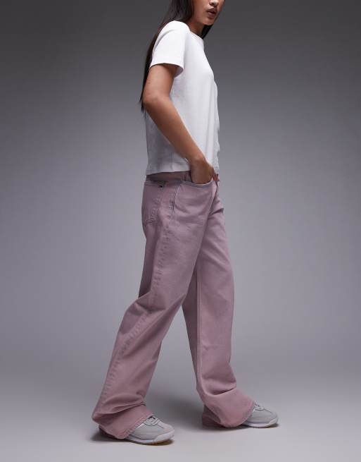 Tommy Jeans Mia mid rise relaxed straight leg jeans in pink denim , 3 of 5