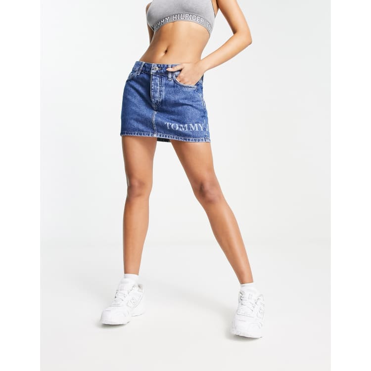 Tommy Jeans micro mini skirt ASOS blue in 