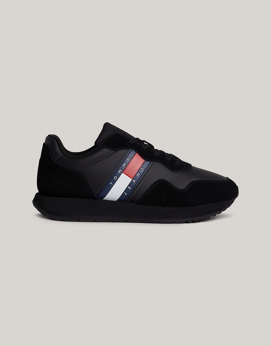 Tommy Jeans Mid logo trainers in Black