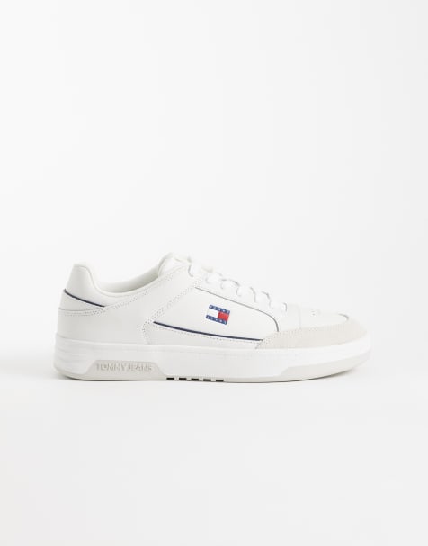 Tommy Jeans Milton leather trainers in white - view 1