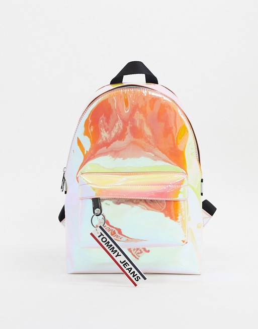 Tommy Jeans mini backpack in iridescent pu