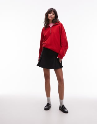 Tommy Jeans - Mini-Faltenrock aus Canvas in Schwarz