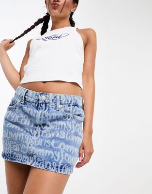 Tommy Jeans low rise micro mini skirt in mid wash - ASOS Price Checker