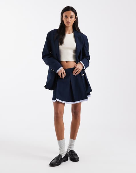Tommy Jeans - Mini-jupe d'ensemble plissée - Bleu marine - view 1
