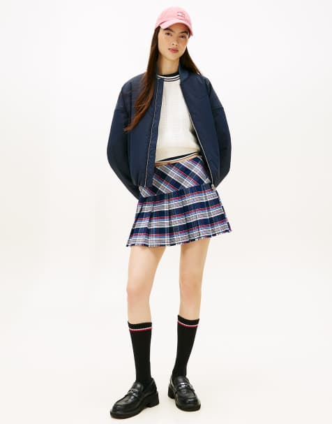 Tommy Jeans - Mini-jupe plissée à carreaux écossais - Multicolore - view 1