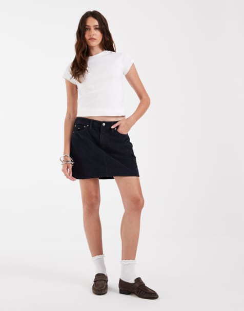Tommy Jeans mini-jupe utilitaire en velours côtelé bleu marine - view 1