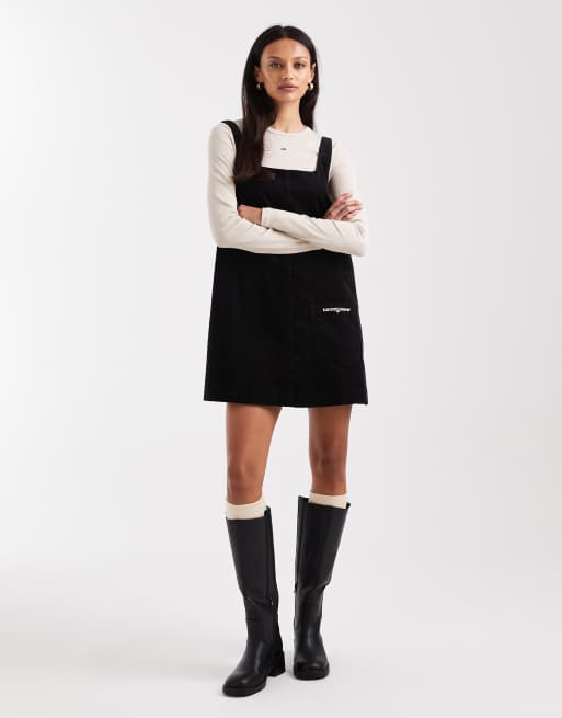 Tommy Jeans - Mini-overgooierjurk van corduroy in zwart, 3 van 4