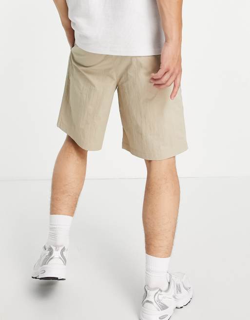 Tommy Jeans – Mix Media – Shorts aus Tech-Stoff in weichem Beige mit Farbblockdesign, 3 von 4