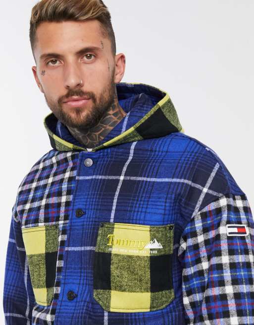 Tommy jeans hotsell plaid hoodie