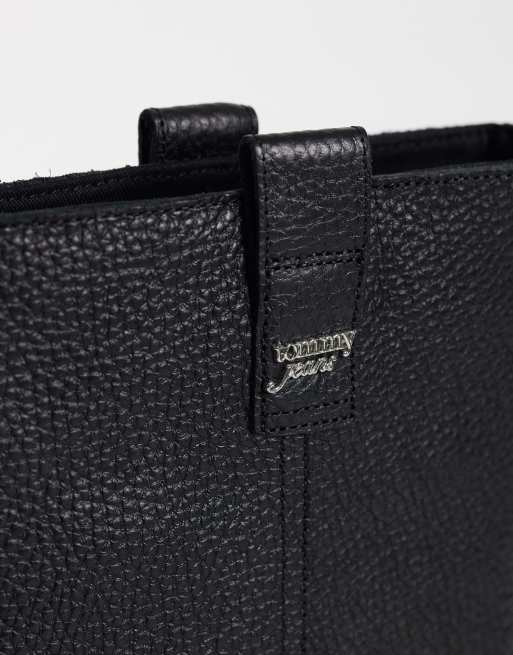 Tommy Jeans Miya premium leren halfhoge laarzen in zwart, 3 van 4