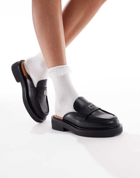 Tommy Jeans - Mocassini sabot neri in pelle - view 1