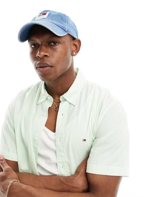Tommy Jeans - Modern - Casquette en jean avec écusson à logo - Bleu moyen délavé, 4 de 4