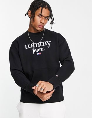Tommy Jeans modern corp logo sweatshirt in black