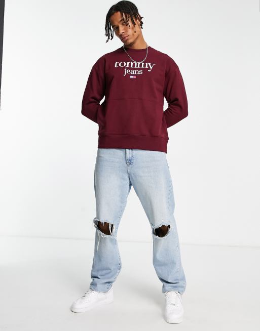 Tommy jeans store sweatshirt burgundy