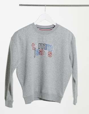 tommy jeans crew neck logo jumper