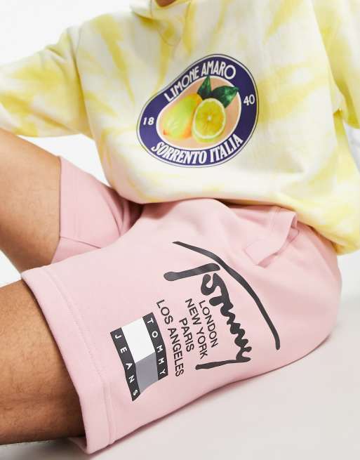 Tommy Jeans - Modern - Pantaloncini da mare comodi rosa con logo e scritta, 3 di 4