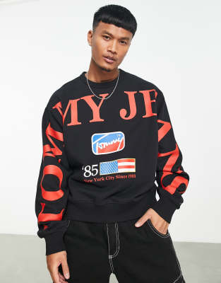 Tommy Jeans modern sport logo sweatshirt comfort fit in black - ASOS Price Checker