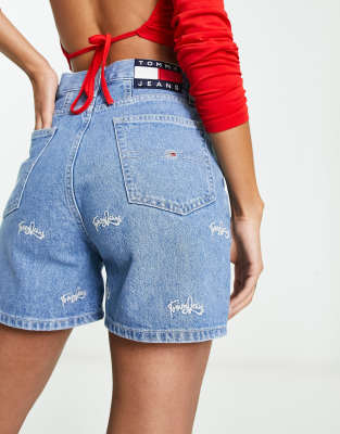 Tommy Jeans Tommy Jeans mom denim short in mid wash-Blue