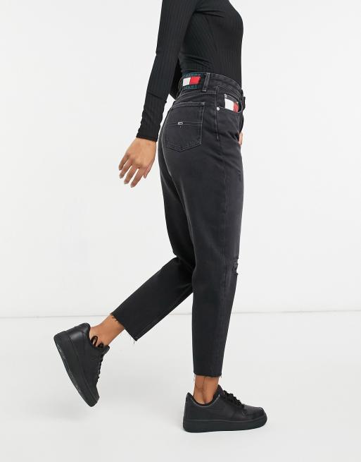 in Tommy mom Jeans ASOS jean black |