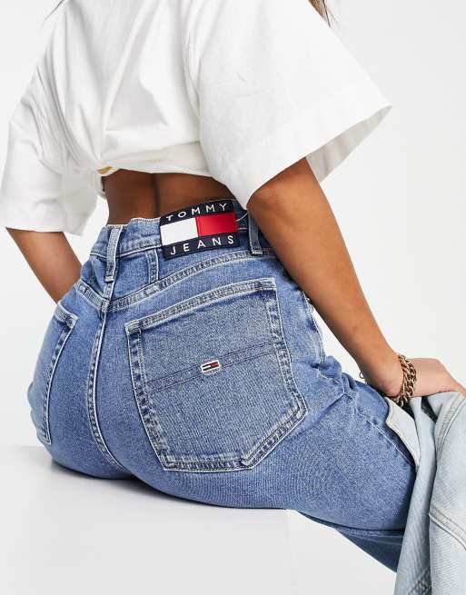 Tommy Jeans - Mom jeans a vita alta lavaggio medio, 3 di 4