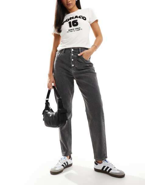 Tommy Jeans - Mom jeans a vita molto alta nero slavato - view 1