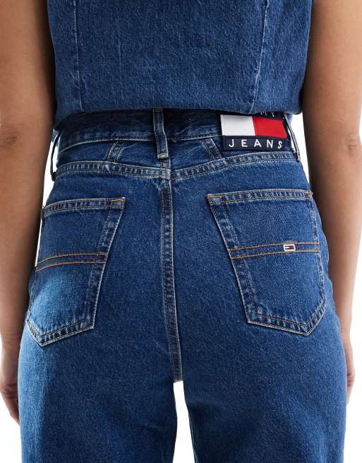 Tommy Jeans - Mom jeans a vita ultra alta lavaggio medio, 4 di 5