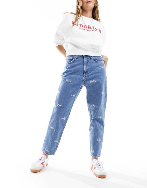 Tommy Jeans - Mom jeans affusolati a vita super alta lavaggio medio, 5 di 5