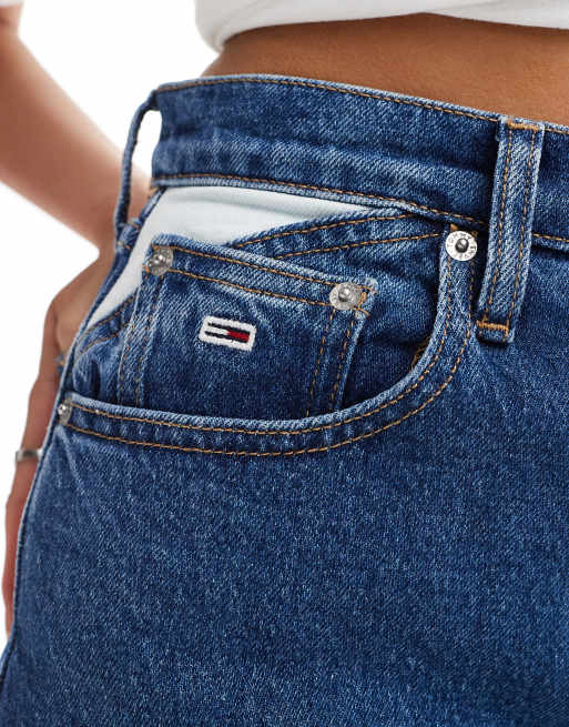 Tommy Jeans – Mom jeans i mellanljus tvätt med flagglogga, 4 av 5