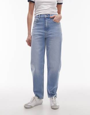 Tommy Jeans - Mom-Jeans in heller Waschung-Blau