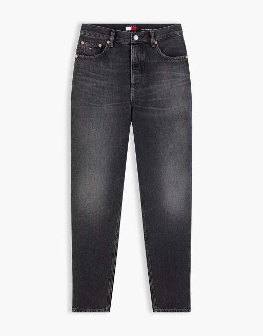 Tommy Jeans Mom-Jeans mit hoher Taille, schmal zulaufend, schwarz in Ash Black, 7 von 7