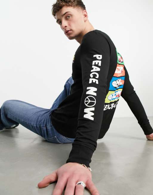 Tommy Jeans - Mono Positivity - Top décontracté à manches longues et à imprimé au dos - Noir