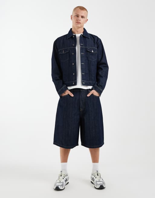 Tommy Jeans – Mörkblå, tvättad truckerjacka med avslappnad passform, del av set, 2 av 5