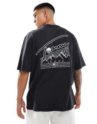 mountain graphic back print t-shirt in black