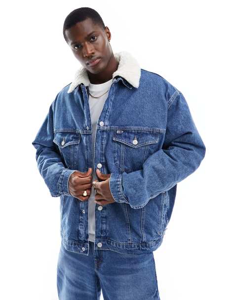 Oversized jean hotsell jacket men