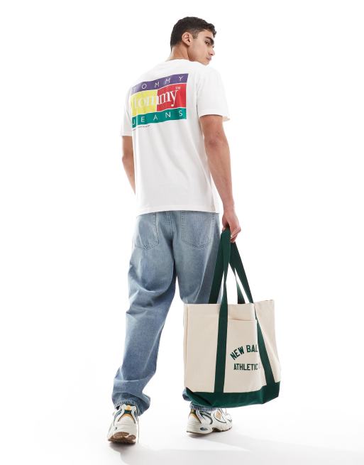 Tommy Jeans multicolor logo backprint t-shirt in white