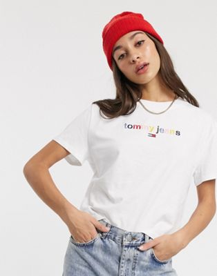 Tommy Jeans multicolour logo t-shirt | ASOS