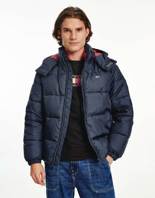 Tommy Jeans - Musthaves - Gewatteerd jack met capuchon in nmarineblauw