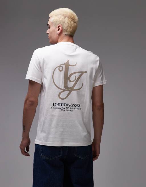 Tommy Jeans – Naturvit t-shirt med logga och ficka, 3 av 4