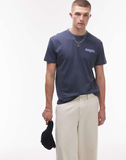 Tommy Jeans neon coney island back print t-shirt in navy, 3 of 4